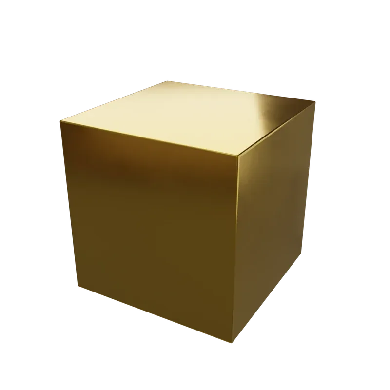 Gold cube at 30.2 mm edge length