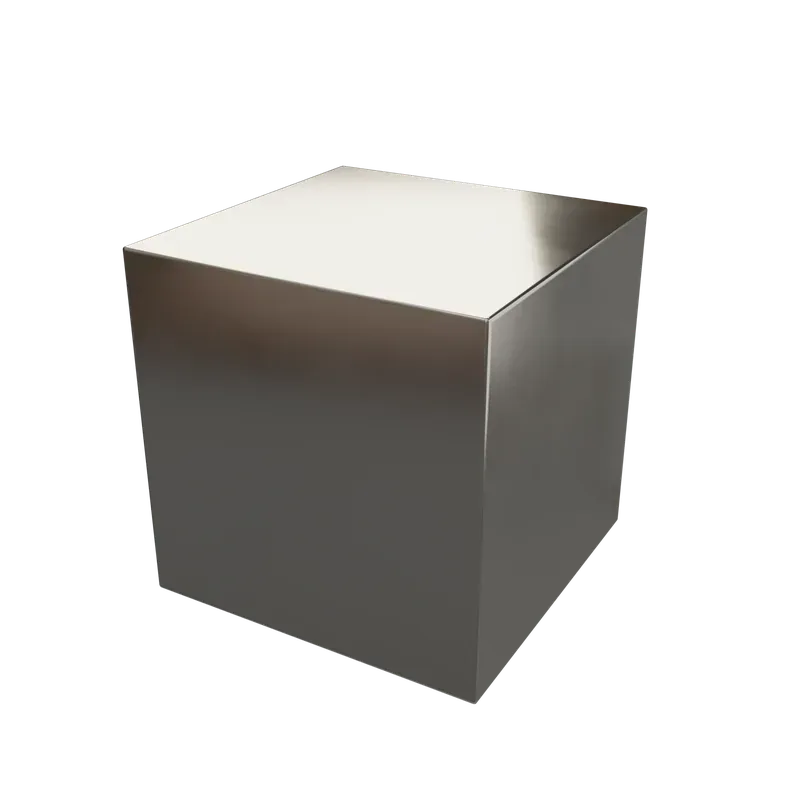 Silver cube at 136.4 mm edge